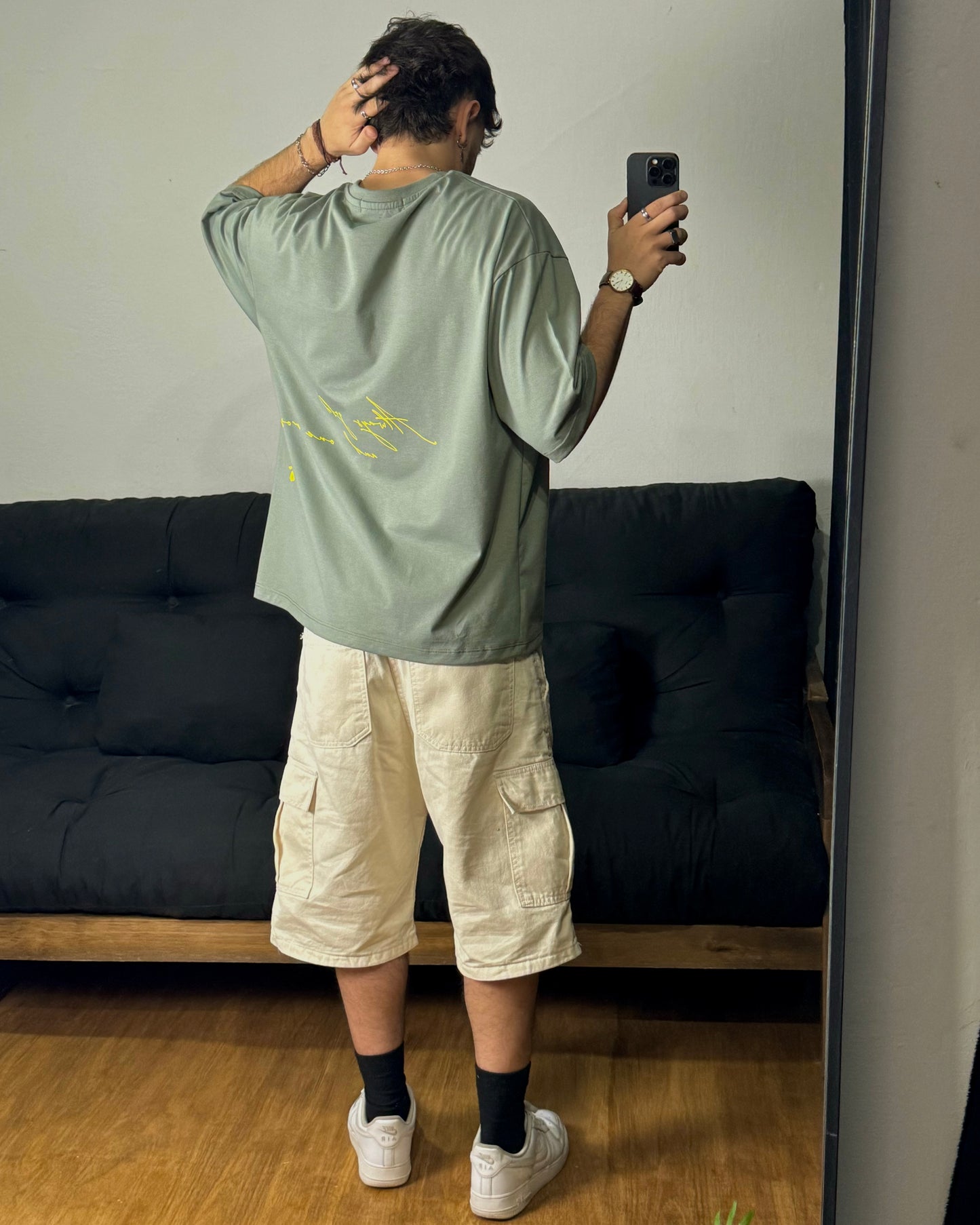 REMERA OVER-BOXY verde claro