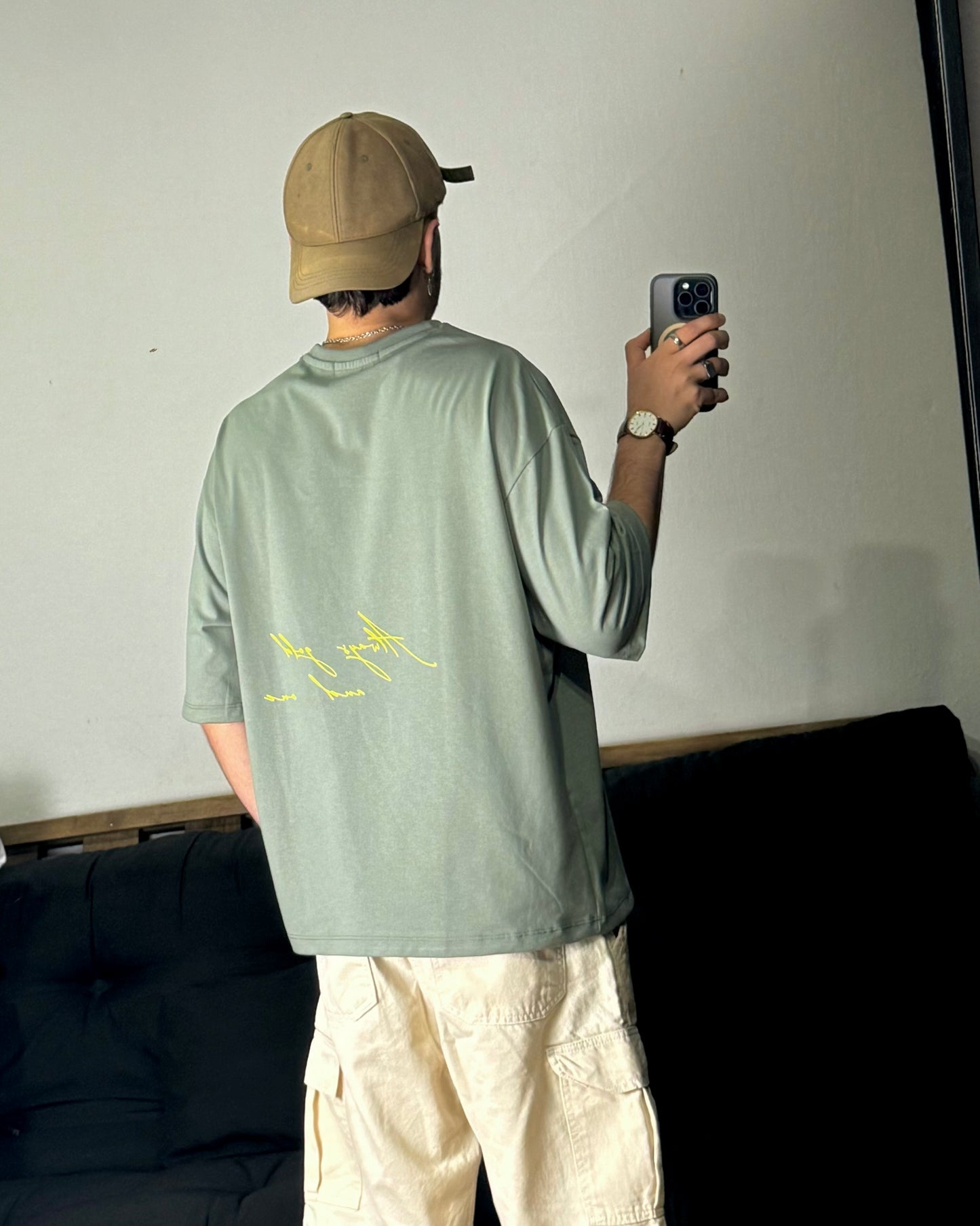 REMERA OVER-BOXY verde claro