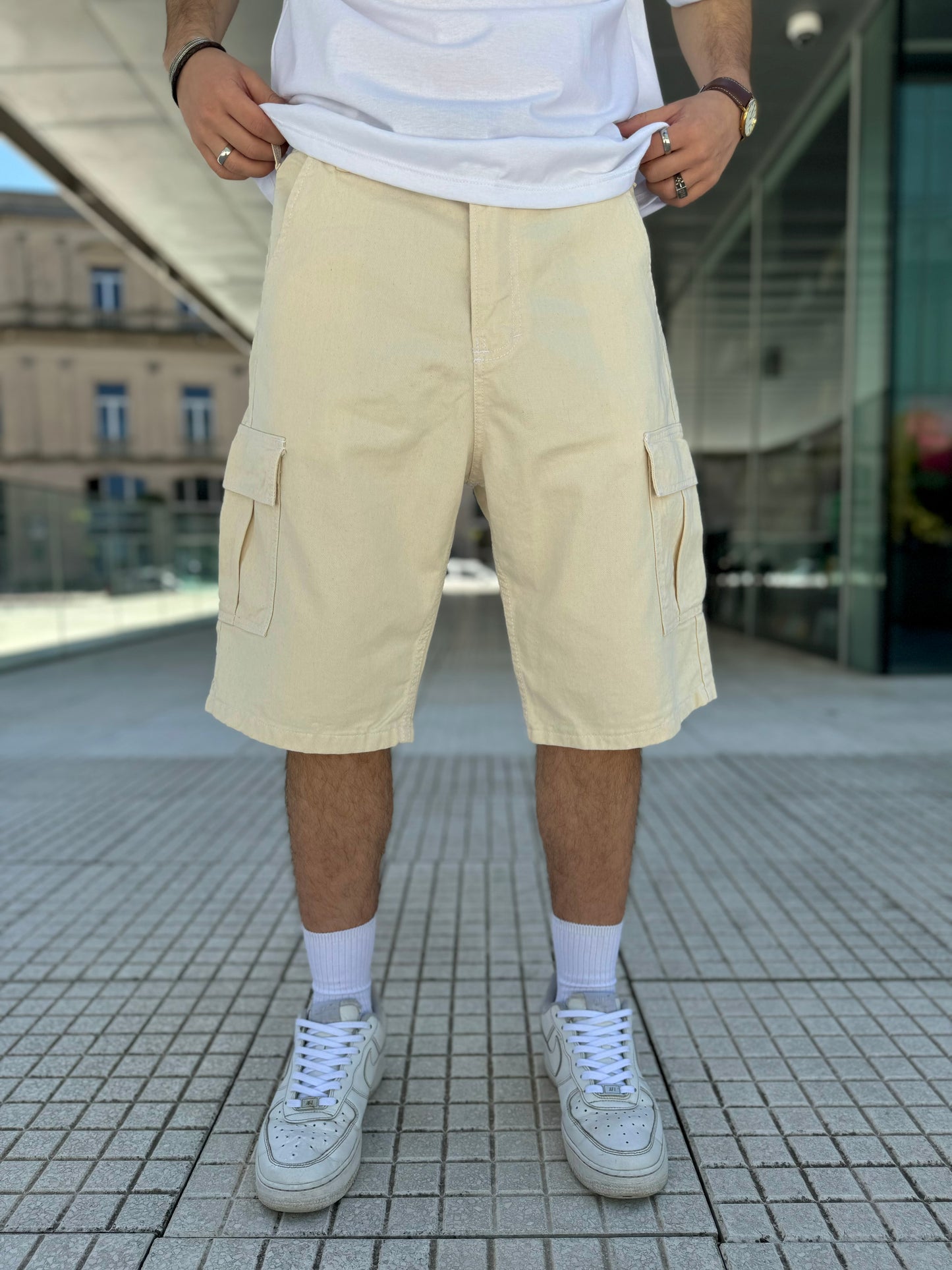 BERMUDA BAGGY cargo Crem