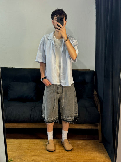 Camisa LINE Boxy fit Celeste