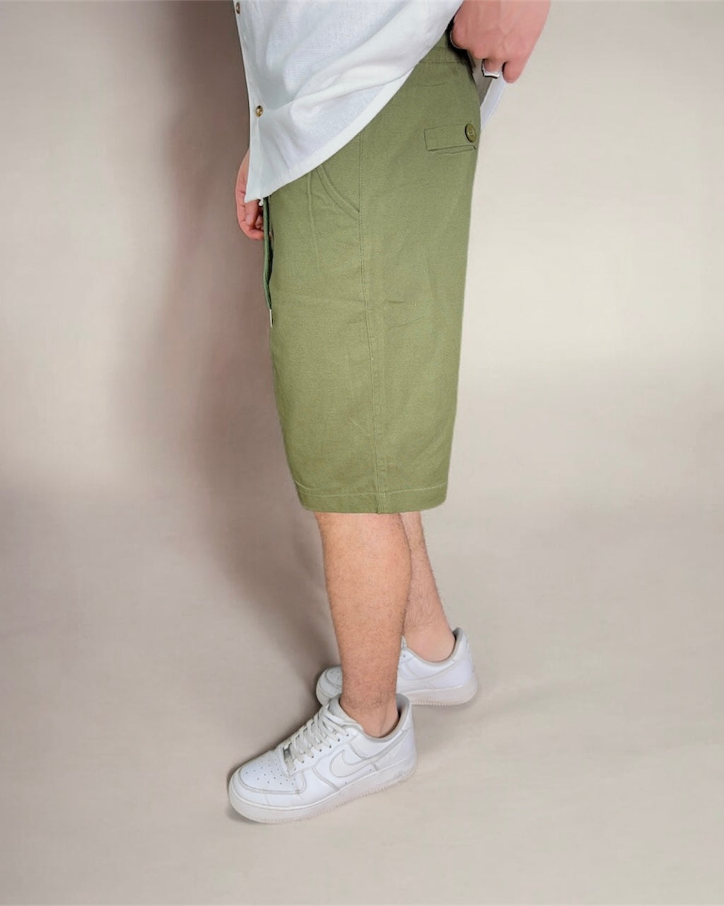 Bermuda de Lino - Verde Oscuro