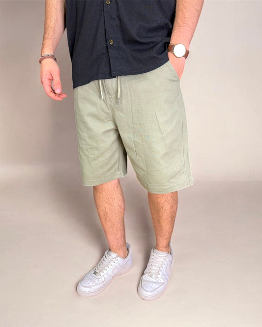 Bermuda de Lino - Verde Oliva