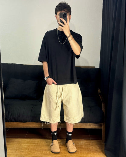 Bermuda BAGGY Beige Creem