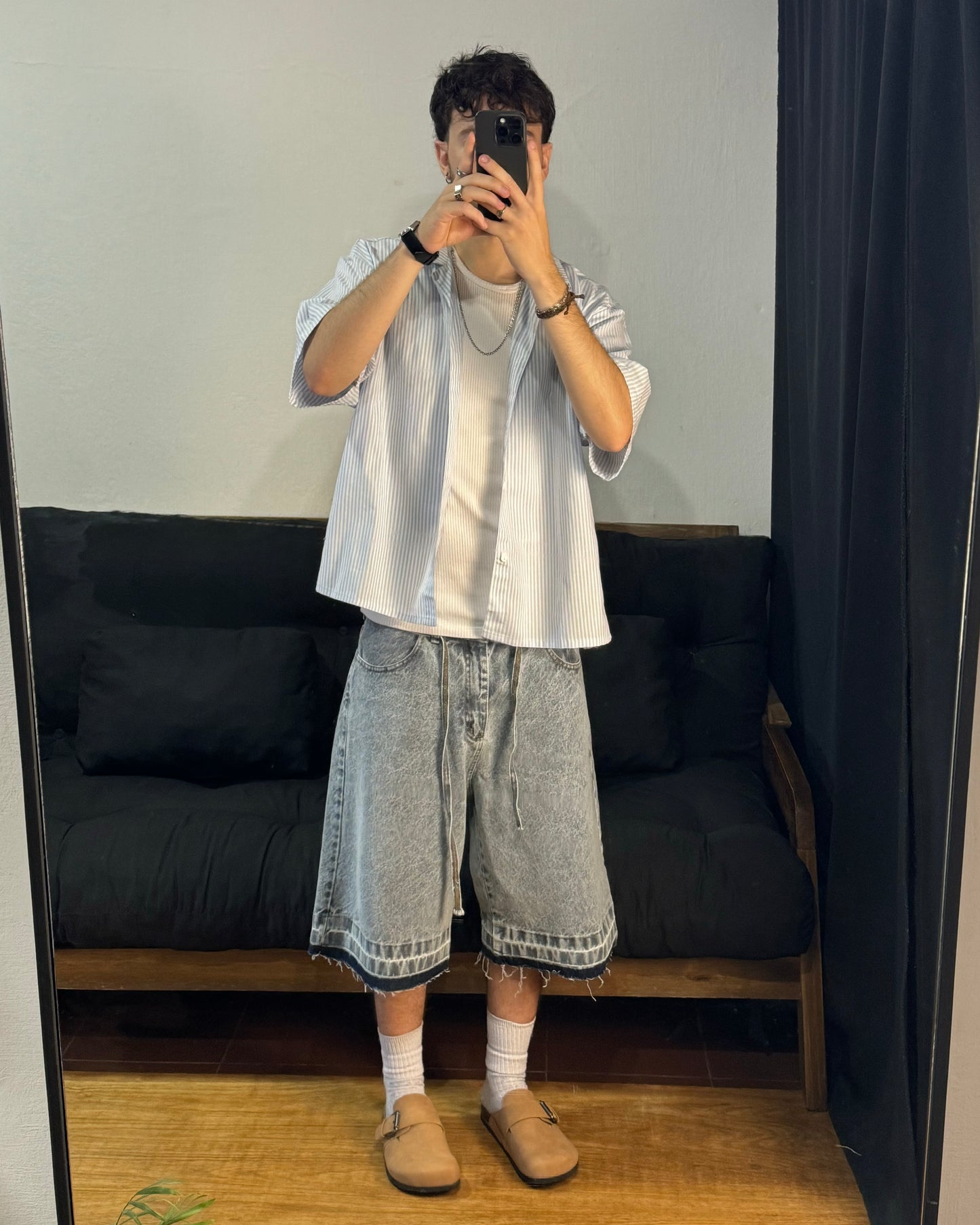 Camisa LINE Boxy fit Celeste