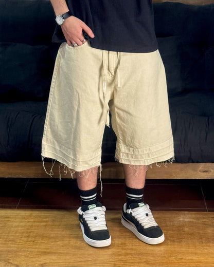 Bermuda BAGGY Beige Creem