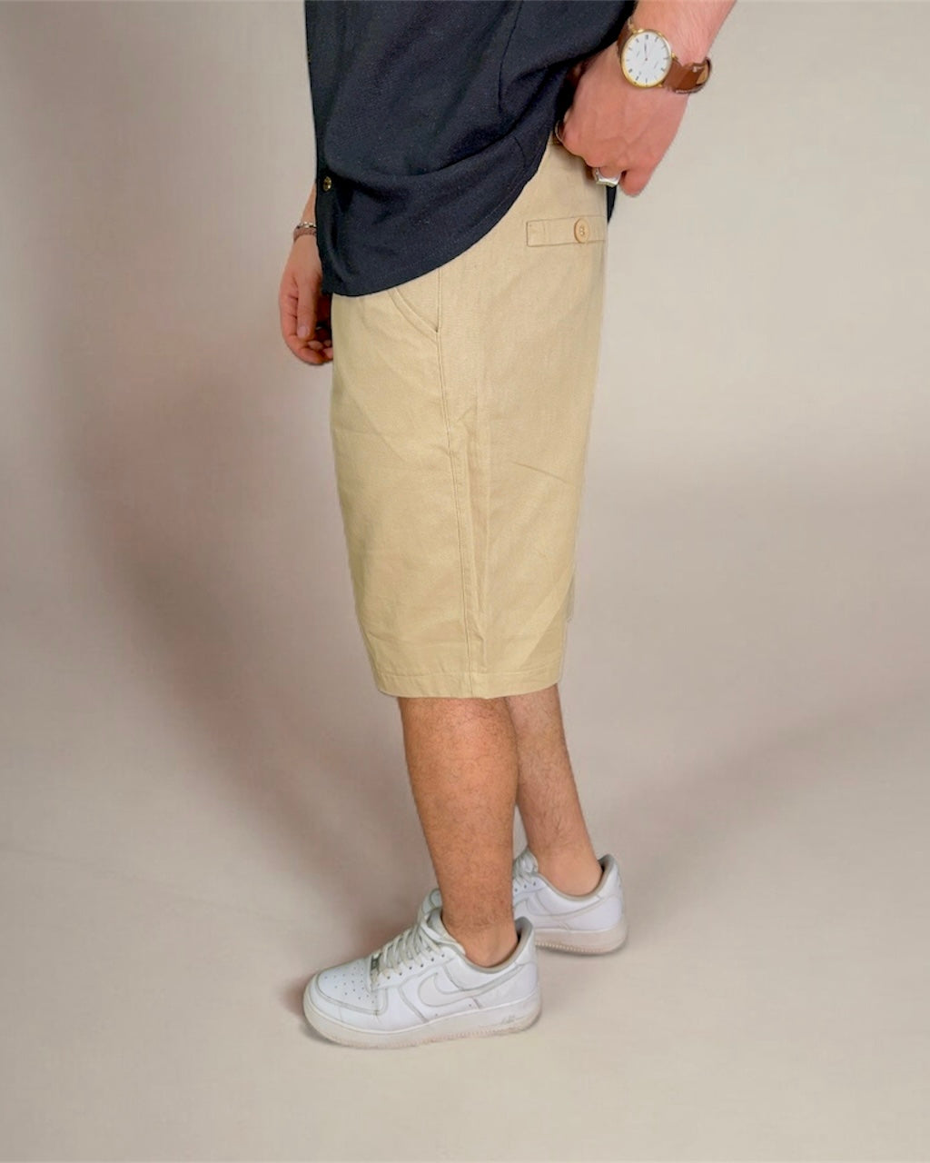 Bermuda de Lino - Beige