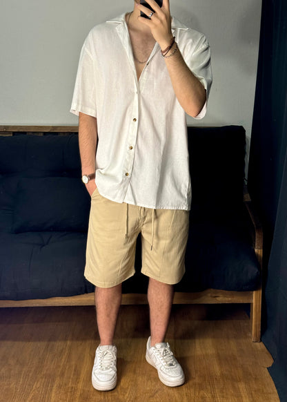 Bermuda de Lino - Beige