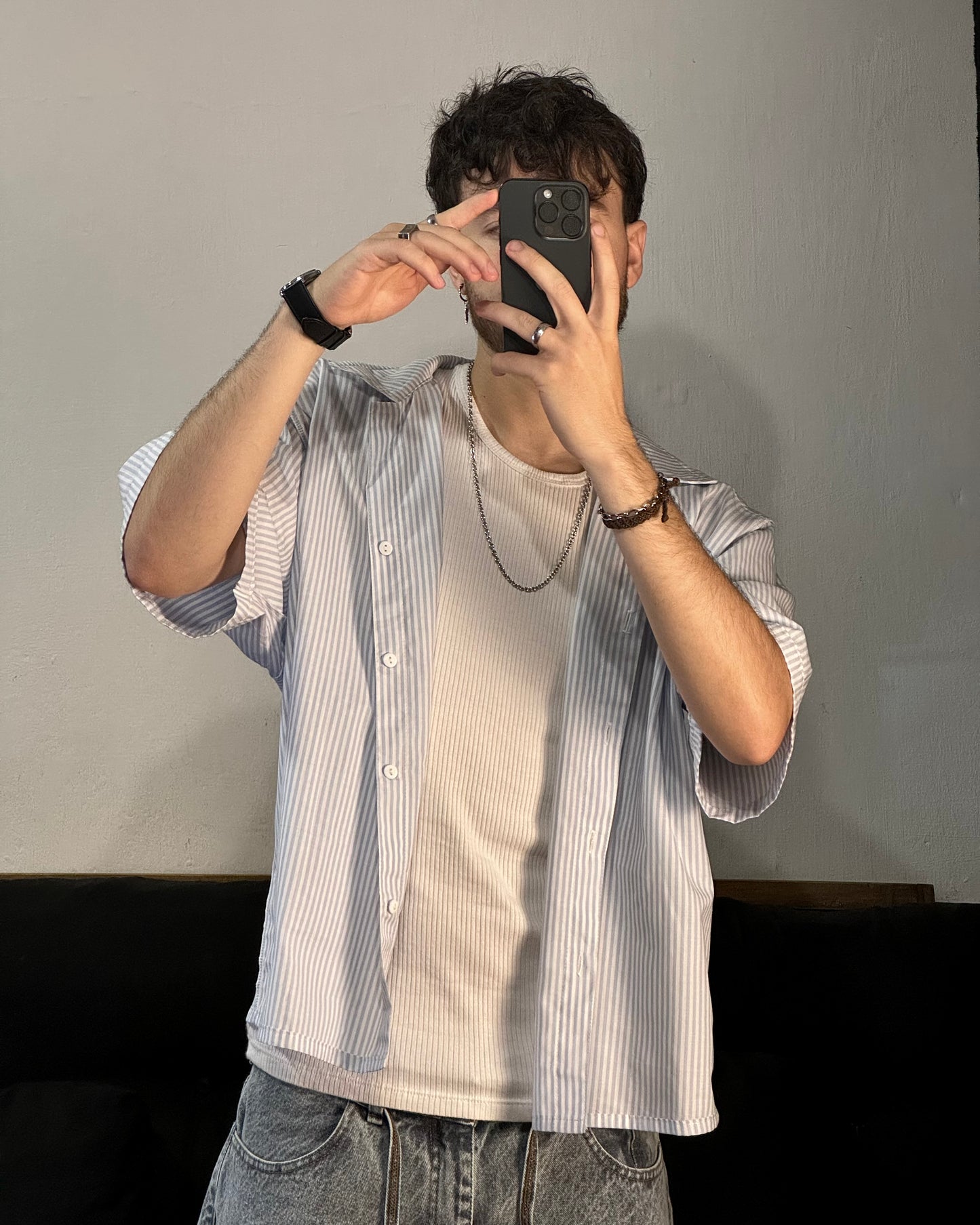 Camisa LINE Boxy fit Celeste