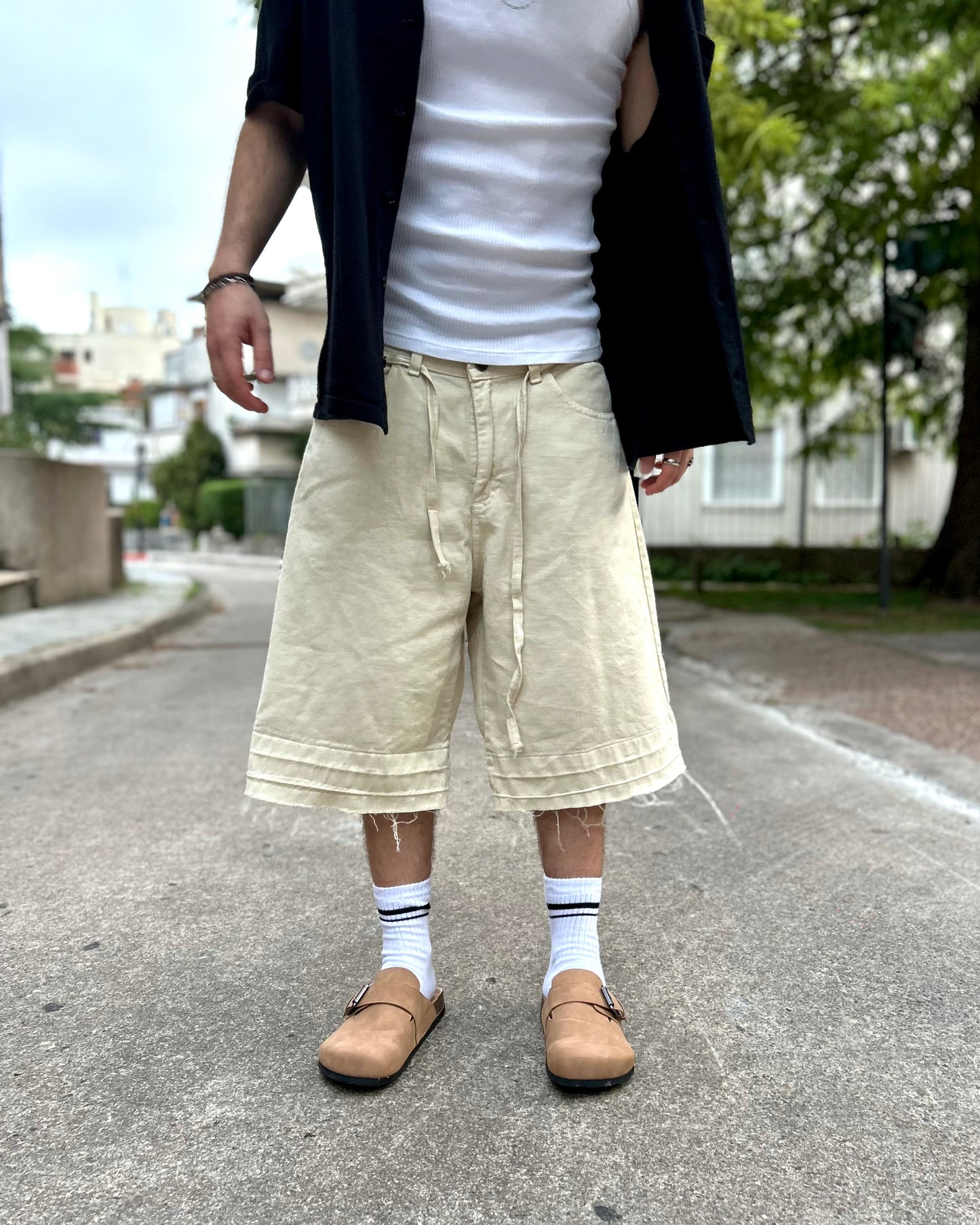 Bermuda BAGGY Beige Creem