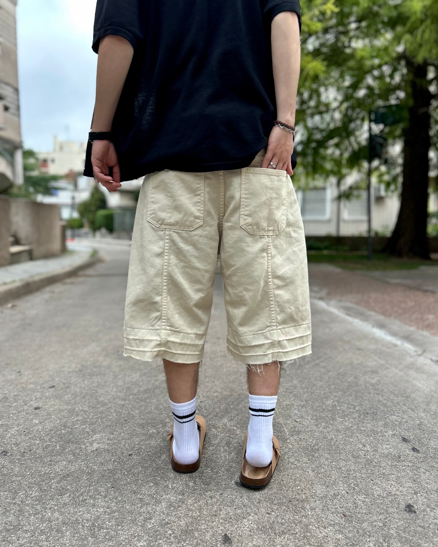 Bermuda BAGGY Beige Creem