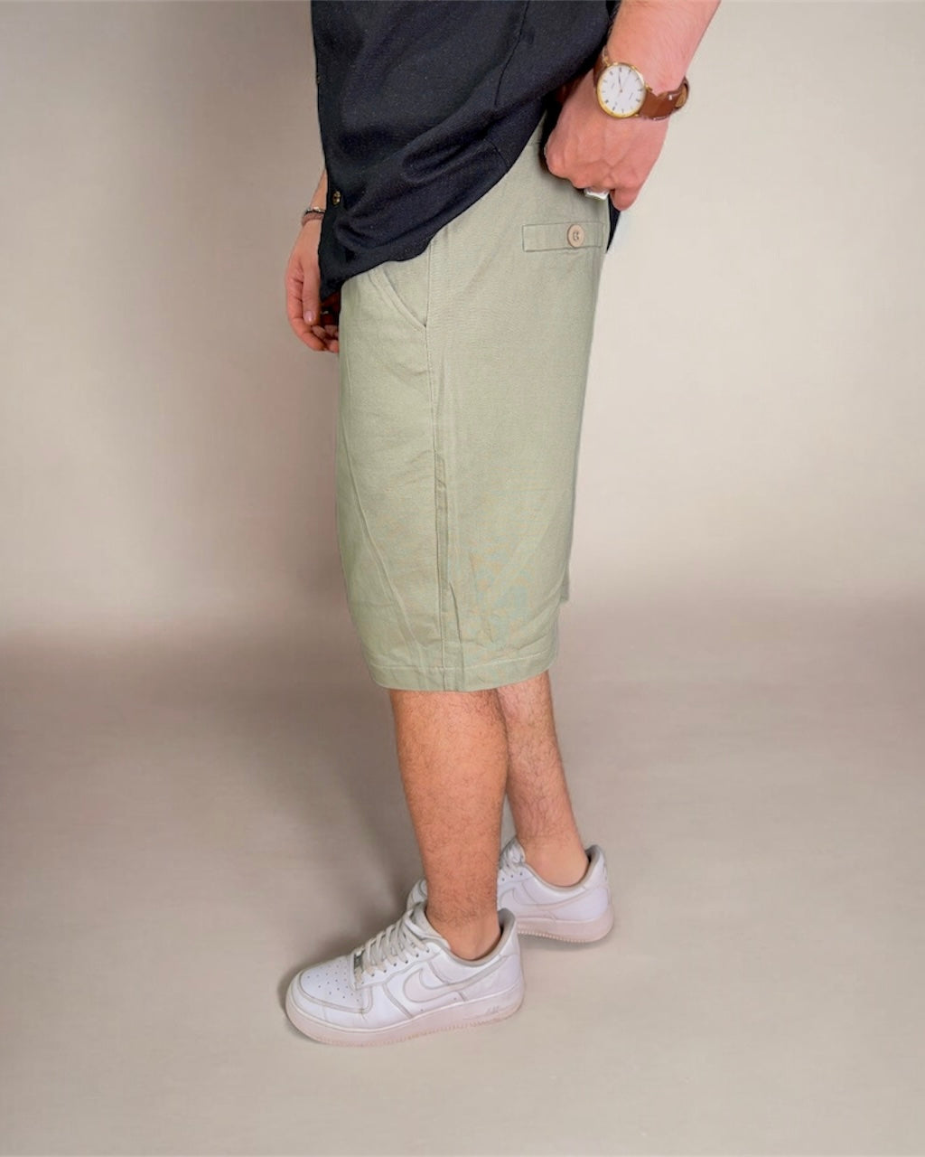 Bermuda de Lino - Verde Oliva