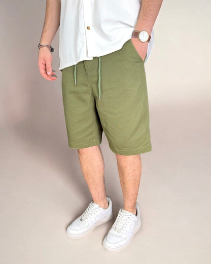Bermuda de Lino - Verde Oscuro
