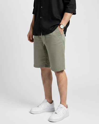 BERMUDA de LINO Verde Oliva